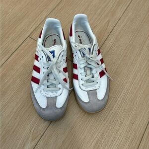 Adidas Samba White/Red -Size 1.5